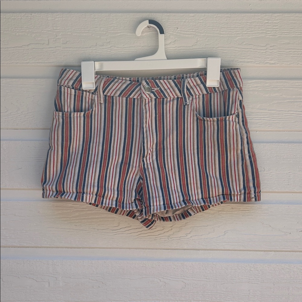 Wrangler Striped Jean Shorts - Red, Blue, White